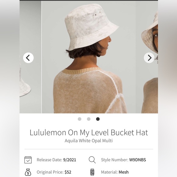 Lululemon On My Level Bucket Hat Aquila White Opal Multi UV Wicking New Rare main image 7